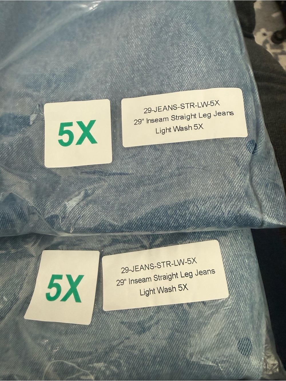 Light Wash Straight Leg Jeans (Women's) - Light Blue